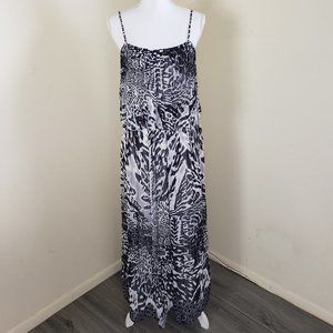 Aidan Mattox Animal Print Maxi Sun Dress Size 2